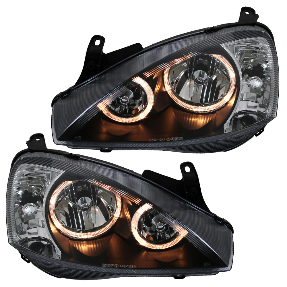 Depo Scheinwerfer Angel Eyes Klarglas für Opel Corsa C Bj. 0006 Schwarz eBay Depo Scheinwerfer Angel Eyes Klarglas für Opel Corsa C Bj. 0006 Schwarz eBay