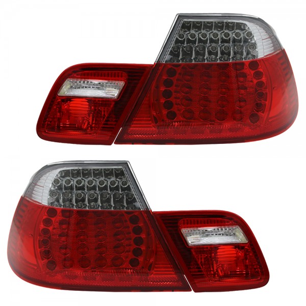 LED Rückleuchten für BMW E46 Coupe Bj. 99-03 Rot/Chrom
