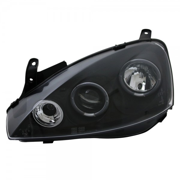 Scheinwerfer Angel Eyes für Opel Corsa C Bj. 00-06 Schwarz
