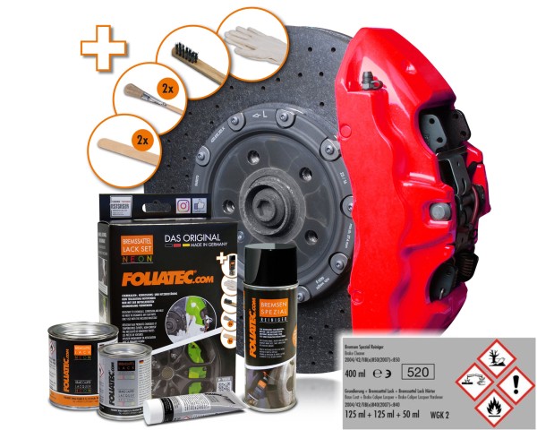 FOLIATEC Bremssattellack Neon Rot Bremssattelfarbe Bremssattel 2185