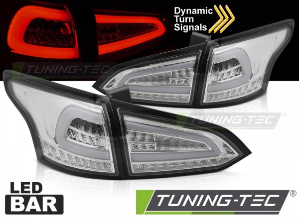 Voll LED Lightbar Rückleuchten für Ford Focus MK3 Turnier Bj. 11-18 Chrom