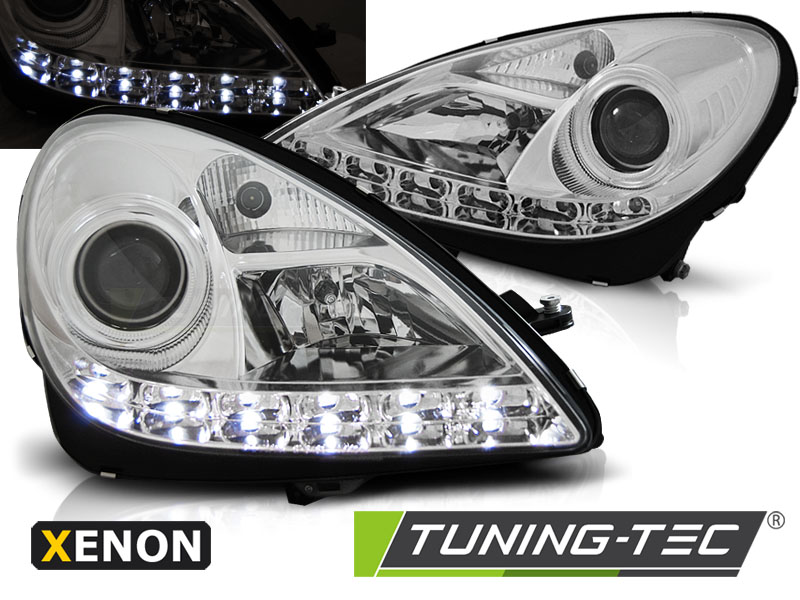 Xenon Scheinwerfer LED Tagfahrlicht Optik für Mercedes SLK R171 Bj. 04-11  Chrom, SLK (R171), Mercedes, Scheinwerfer