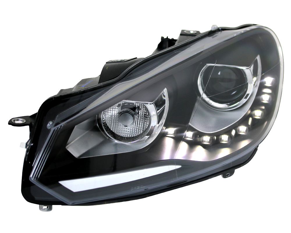 Scheinwerfer DRL LED Tagfahrlicht für VW Golf 6 Bj. 08-13 Schwarz, Golf 6, Golf, VW, Scheinwerfer