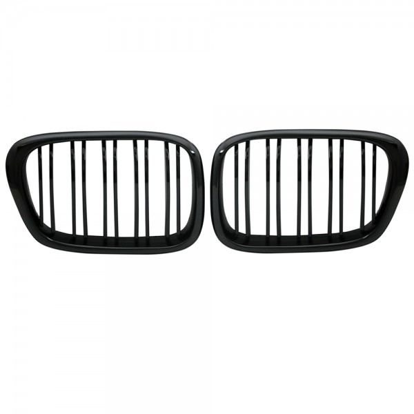 Nieren Kühlergrill 5er für BMW E39 Bj. 1995-2003 Schwarz Klavierlack Doppelsteg