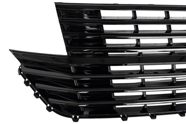 Frontgrill Kühlergrill mit Emblemhalter für VW T6.1 Bj. 19-24 Schwarz Hochglanz