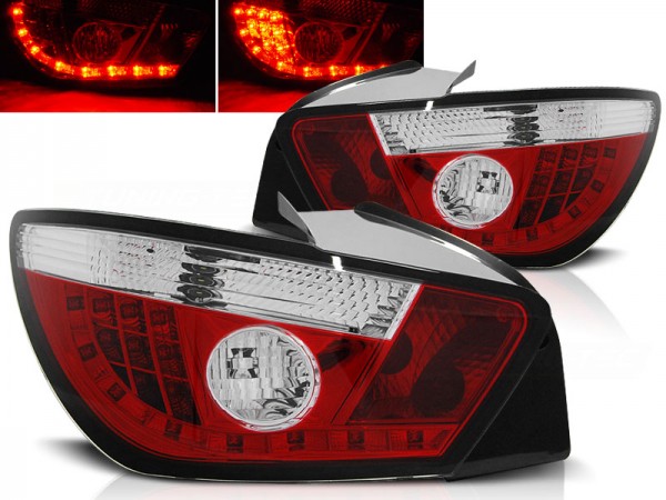 LED Rückleuchten für Seat Ibiza 6J 3 Türer Bj. 08-15 Rot/Chrom