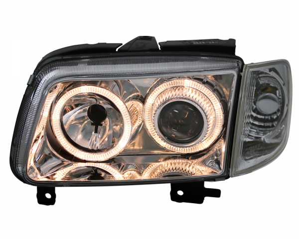 Scheinwerfer Angel Eyes für VW Polo 6N2 Bj. 99-01 Chrom
