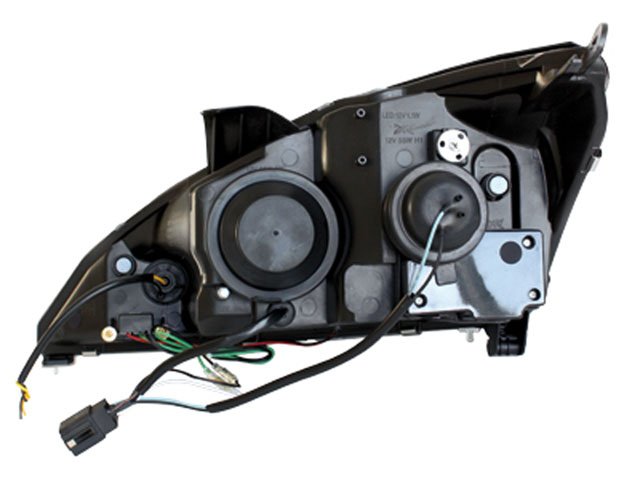 Scheinwerfer LED Tagfahrlicht Optik für Ford Focus MK1 Facelift Bj. 01-04 Schwarz