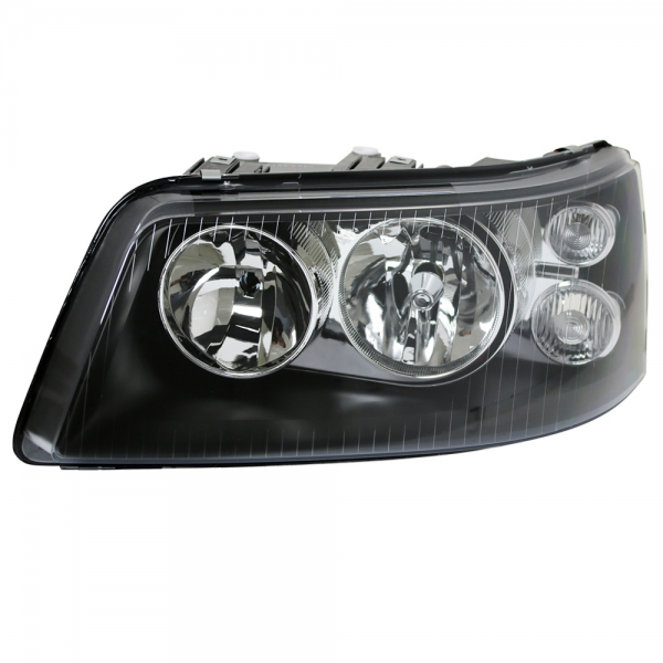 Doppellinsen Scheinwerfer Klarglas für VW T5 Bj. 03-09 Schwarz