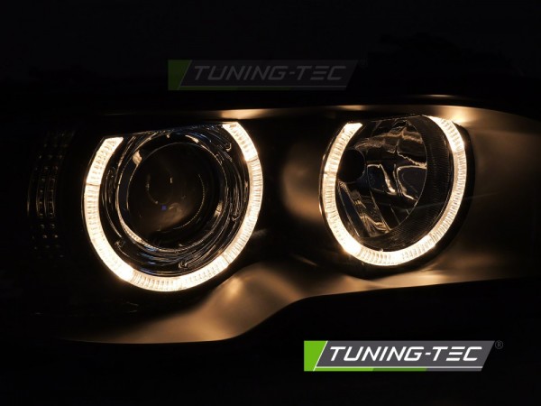 Xenon Scheinwerfer Angel Eyes für BMW 3er E46 Coupe Cabrio Bj. 03-06 Schwarz