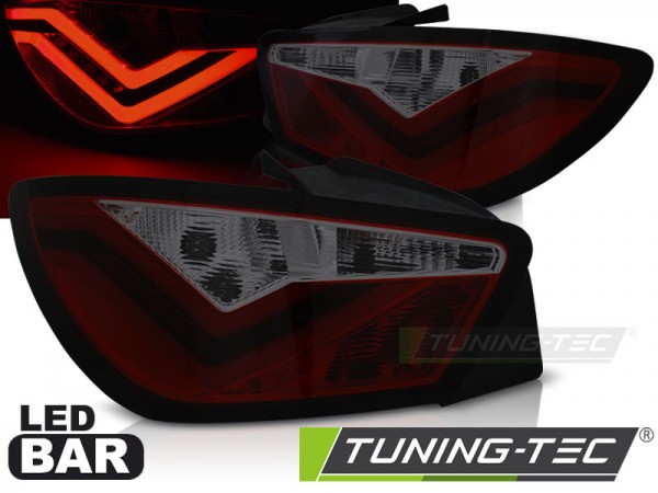 LED Lightbar Rückleuchten für Seat Ibiza 6J 3-Türer Bj. 08-15 Rot/Smoke