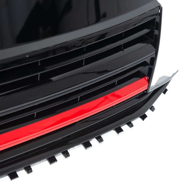 Frontgrill Kühlergrill mit Emblemhalter für VW T6 2015-2019 Schwarz Glanz Rot