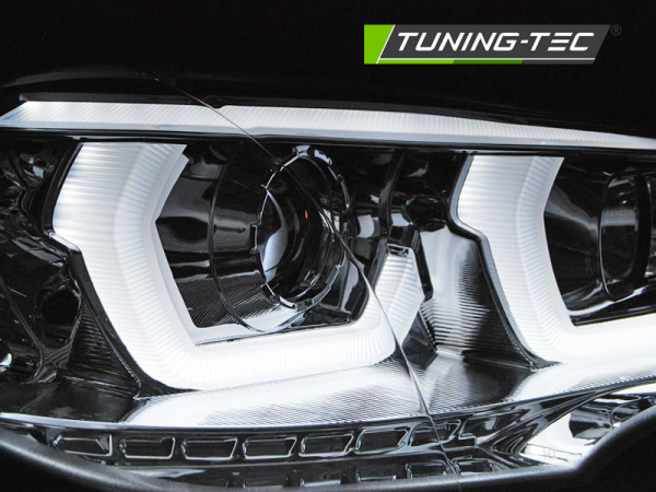 DRL Scheinwerfer 3D LED Angel Eyes für BMW X5 E70 Bj. 07-13 Chrom