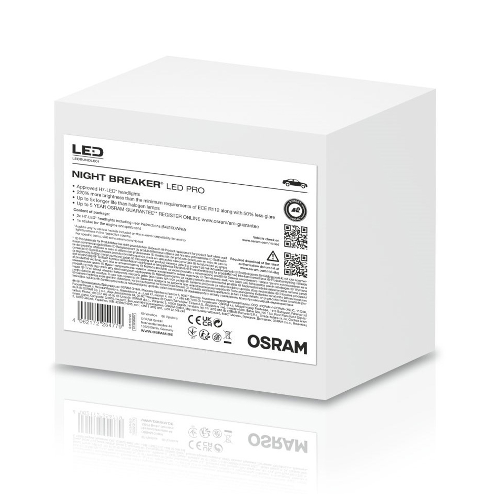 OSRAM NIGHT BREAKER H7 LED 220% Set für VW Passat 3C B7 11-14 mit  Canbus-Adapter