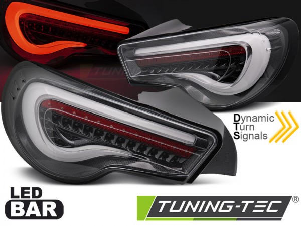 LED Lightbar Rückleuchten für Toyota GT86 Bj. 12-21 Schwarz Carbon dynamischer Blinker