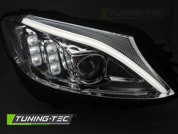 Scheinwerfer DRL LED Tagfahrlicht für Mercedes C-Klasse W205 Bj. 14-18 Chrom