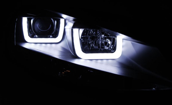 Scheinwerfer U-Tube LED Tagfahrlicht für VW Golf 7 Bj. 12-16 Schwarz