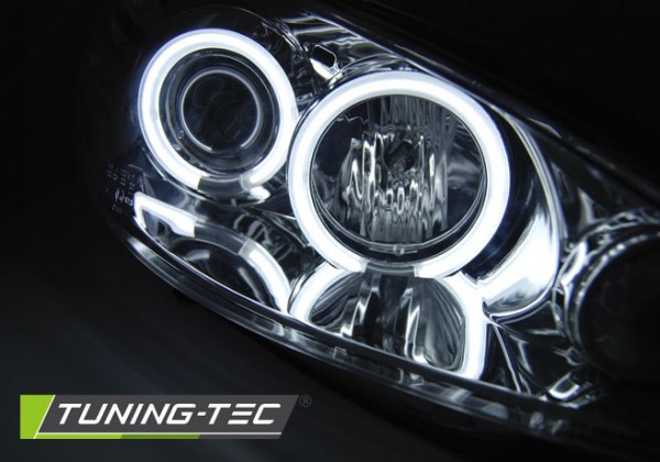 Scheinwerfer CCFL Angel Eyes für Peugeot 206 Bj. 98-06 Chrom