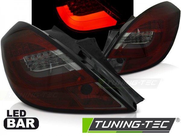LED Lightbar Rückleuchten für Opel Corsa D (3-Türer) Bj. 06-14 Rot/Smoke
