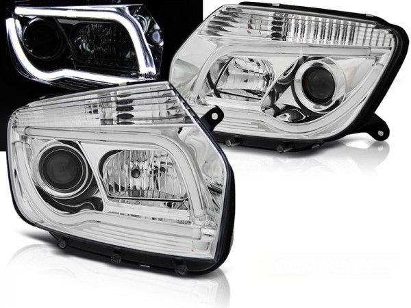 Scheinwerfer LED Tagfahrlicht Optik für Dacia Duster Bj. 10-14 Chrom LTI