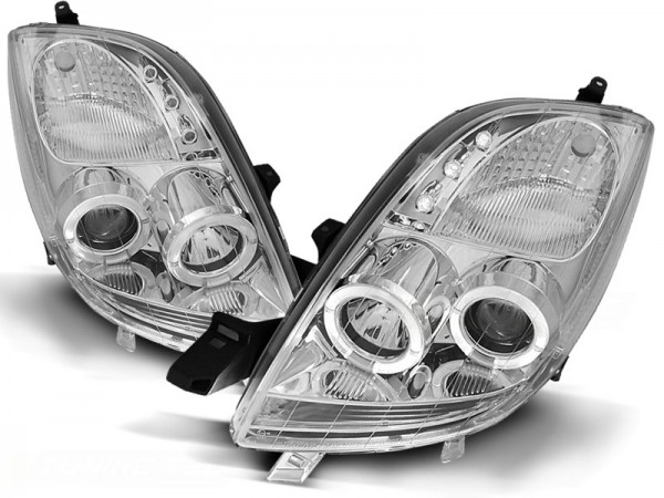 Scheinwerfer Angel Eyes für Toyota Yaris Bj. 05-09 Chrom