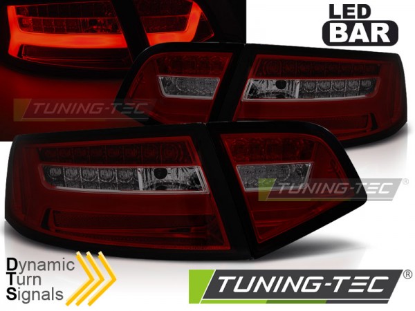 LED Lightbar Rückleuchten für Audi A6 C6 4F Limo Bj. 08-11 Rot/Smoke