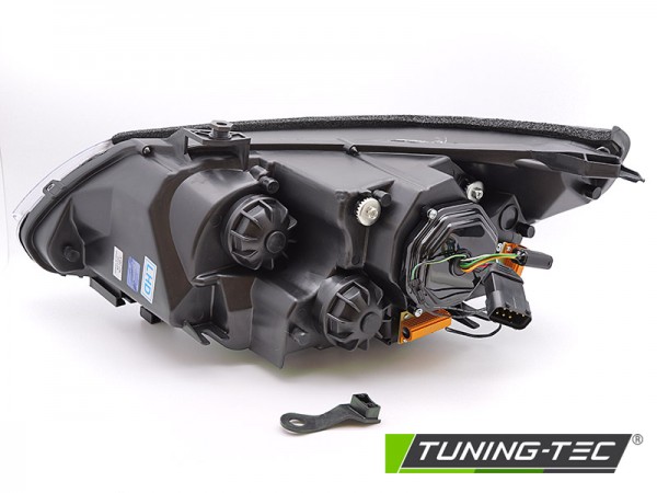 Scheinwerfer 3D Angel Eyes für BMW 5er E60 E61 Bj. 03-07 Schwarz mit LED Blinker