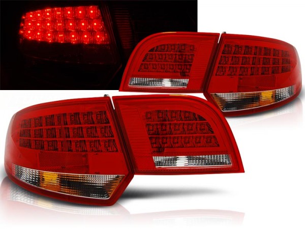 LED Rückleuchten für Audi A3 8P Sportback Bj. 04-08 Rot/Chrom