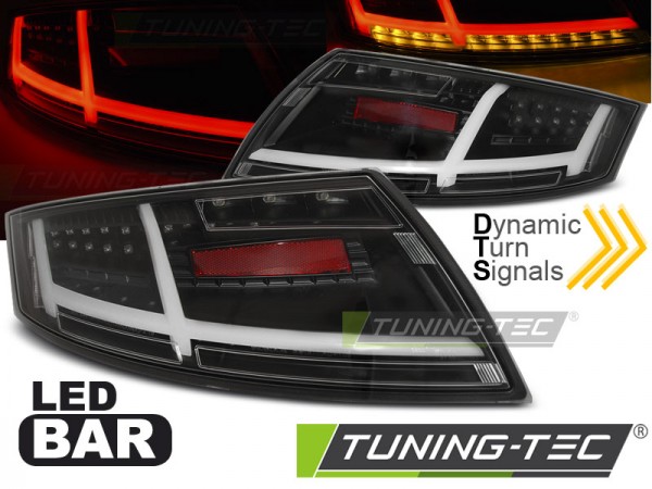 Voll LED Lightbar Rückleuchten für Audi TT 8J Bj. 06-14 Schwarz dynamischer Blinker