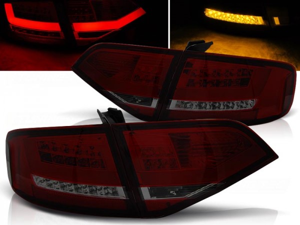 LED Lightbar Rückleuchten für Audi A4 B8 (8K) Limo Bj. 08-11 Rot/Smoke