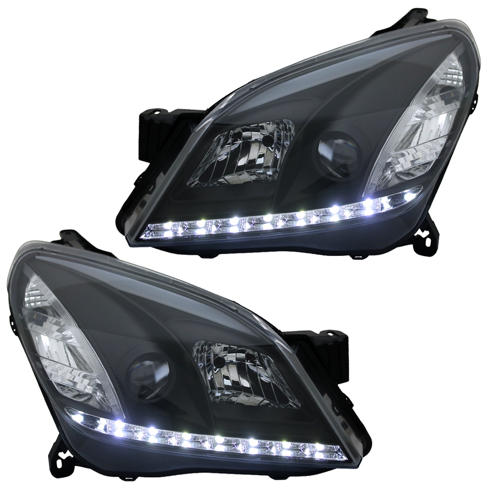 Scheinwerfer LED Tagfahrlicht Optik für Opel Astra H Bj. 04-09