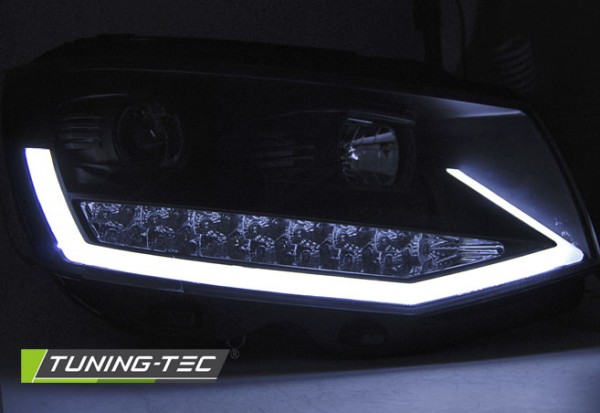 Scheinwerfer DRL LED Tagfahrlicht für VW T6 Bj. 15-19 Schwarz mit LED Blinker LTI