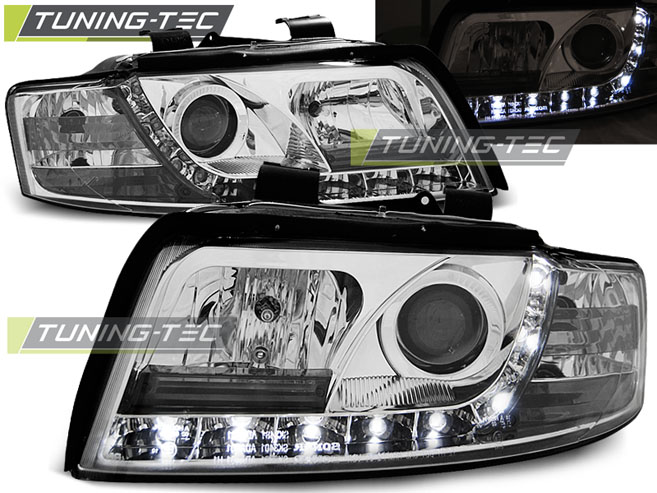 Scheinwerfer LED Tagfahrlicht Optik für Audi A4 B6 8E Bj. 00-04 Chrom