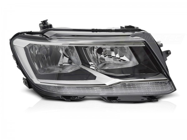 Scheinwerfer Halogen Rechts für VW Tiguan 2 AD Bj. 16-20 Stellmotor DRL H7 TYC