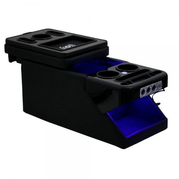 Black Edition Mittelkonsole für Mercedes Vito / V-Klasse W447 mit LED Beleuchtung USB und Induktion