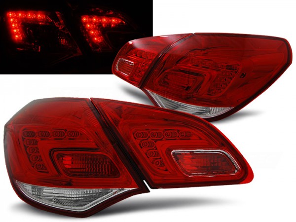 LED Rückleuchten für Opel Astra J (5-Türer) Bj. 09-15 Rot/Chrom