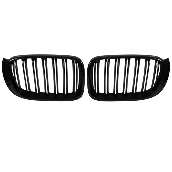 Nieren Kühlergrill für BMW X3 F25 X4 F26 Bj. 2014- Schwarz Klavierlack Doppelsteg