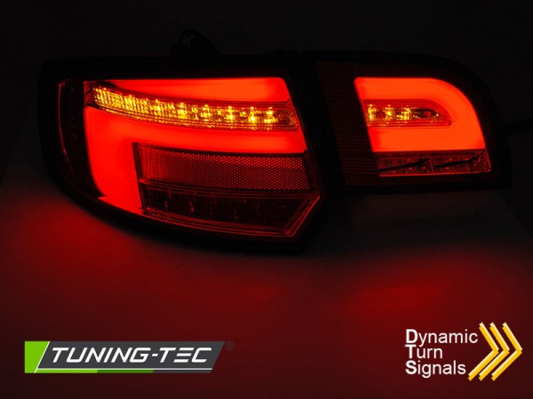 Voll LED Lightbar Rückleuchten für Audi A3 8P Sportback Bj. 04-08 Rot/Smoke dynamischer Blinker