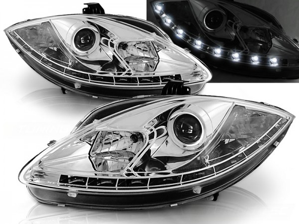 Scheinwerfer DRL LED Tagfahrlicht für Seat Leon 1P / Altea 5P Facelift Bj. 09-15 Chrom