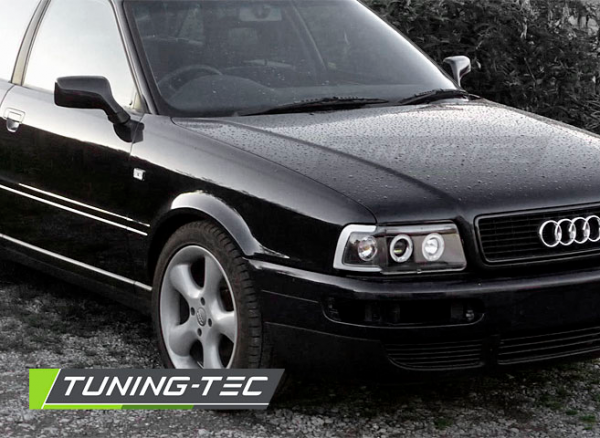 Scheinwerfer Angel Eyes für Audi 80 B4 Bj. 91-96 Schwarz