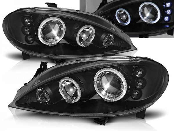 Scheinwerfer Angel Eyes für Renault Megane 1 Bj. 99-02 Schwarz