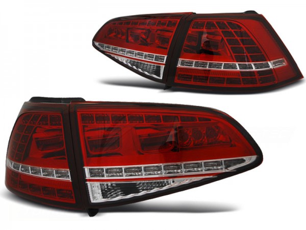 LED Rückleuchten für VW Golf 7 (VII) Limo Bj. 12-17 Rot/Chrom dynamischer Blinker