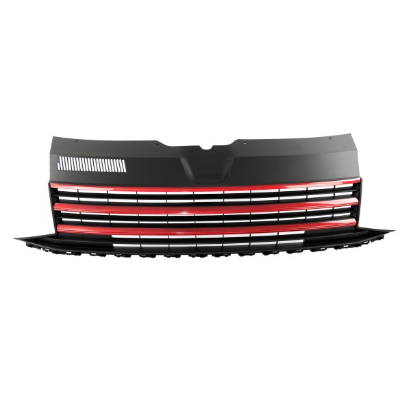 Frontgrill Kühlergrill ohne Emblem für VW T6 Bj. 2015-2019 Schwarz Glanz Rot