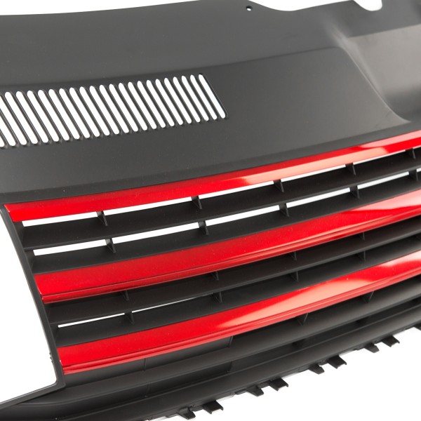Frontgrill Kühlergrill ohne Emblem für VW T6 Bj. 2015-2019 Schwarz Glanz Rot