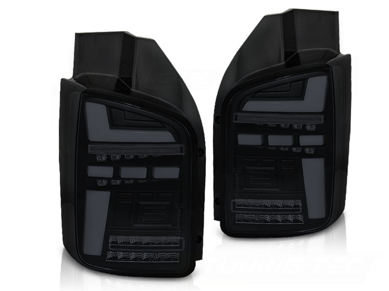 Voll LED Lightbar Rückleuchten für VW T5 Bj. 03-09 Smoke dynamischer Blinker (Flügeltüre