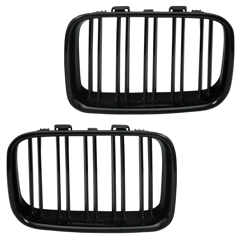 Nieren Kühlergrill Frontgrill für BMW E36 Bj. 91-96 Schwarz Klavierlack Doppelsteg