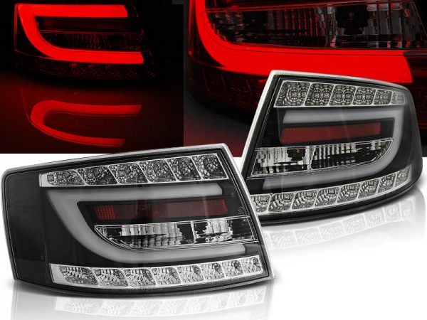 LED Lightbar Rückleuchten für Audi A6 C6 4F Limo Bj. 04-08 Schwarz 7-PIN