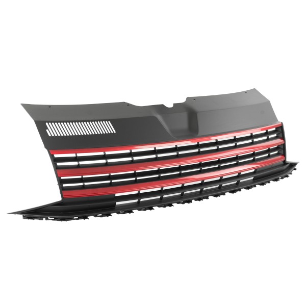 Frontgrill Kühlergrill ohne Emblem für VW T6 Bj. 2015-2019 Schwarz Glanz Rot