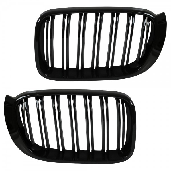 Nieren Kühlergrill für BMW X3 F25 X4 F26 Bj. 2014- Schwarz Klavierlack Doppelsteg