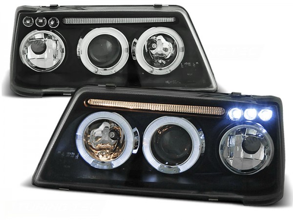 Scheinwerfer Angel Eyes für Peugeot 205 Bj. 83-96 Schwarz